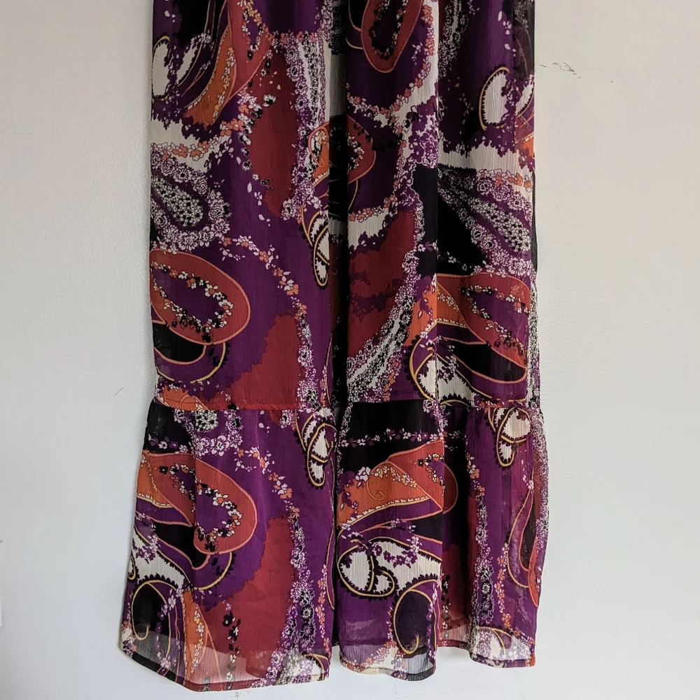 Paisley Bustier Maxi Dress, Plum purple and reds, Women's Size Medium - Picture 7 of 10